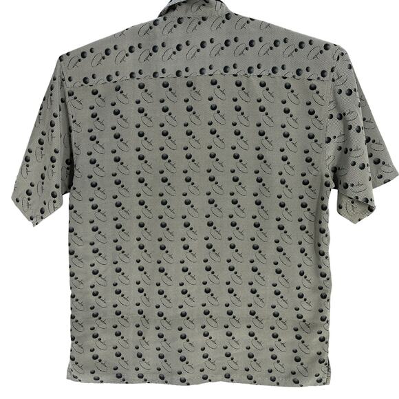 Box Office Island Shirt Mens Size M Green Yellow All Over Print Short Sleeves - Picture 3 of 7